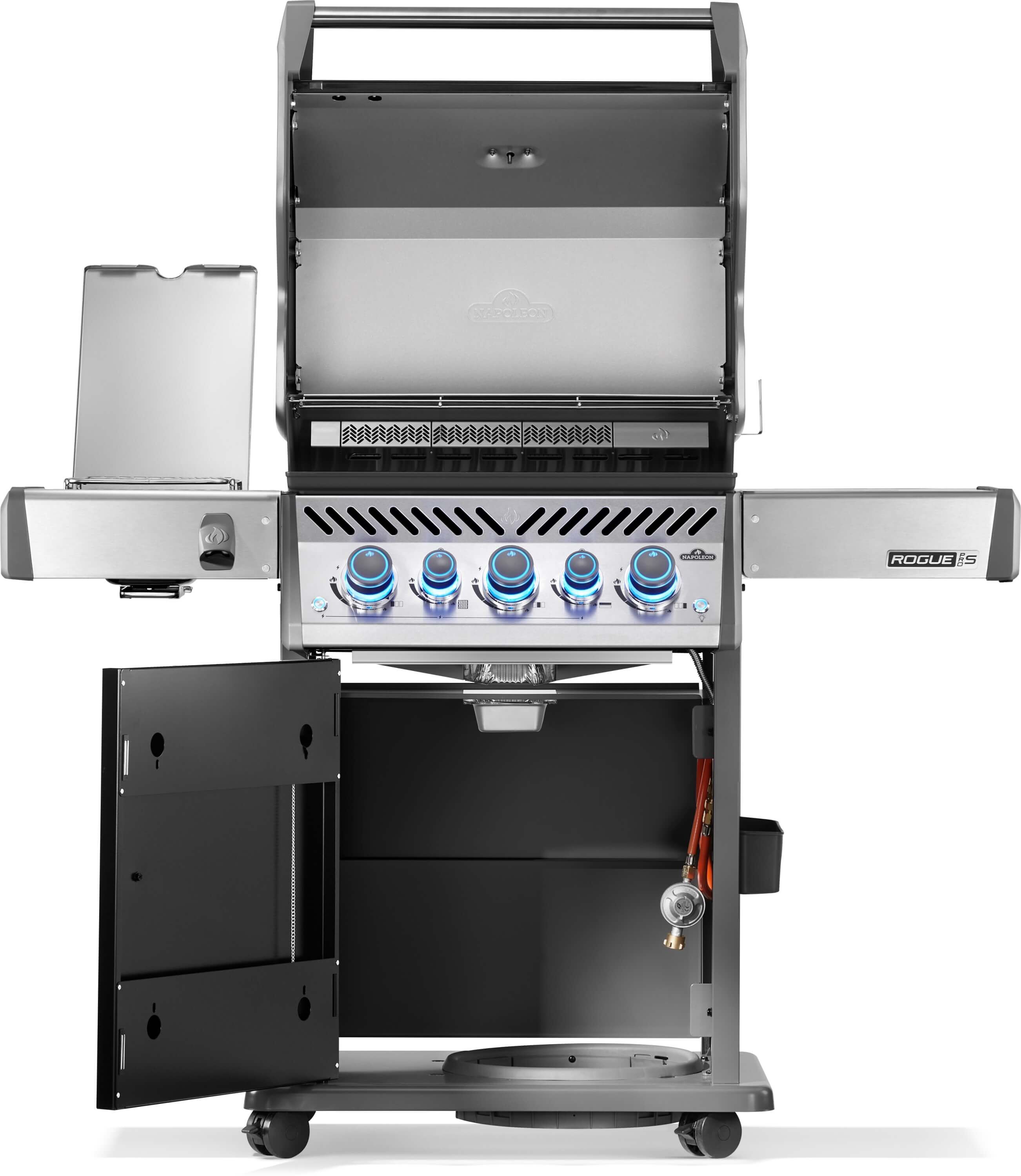 Napoleon Rogue PRO-S 425 in Schwarz inkl. Gussrosten, Sizzle Zone, Heckbrenner & Drehspieß | Gasgrill