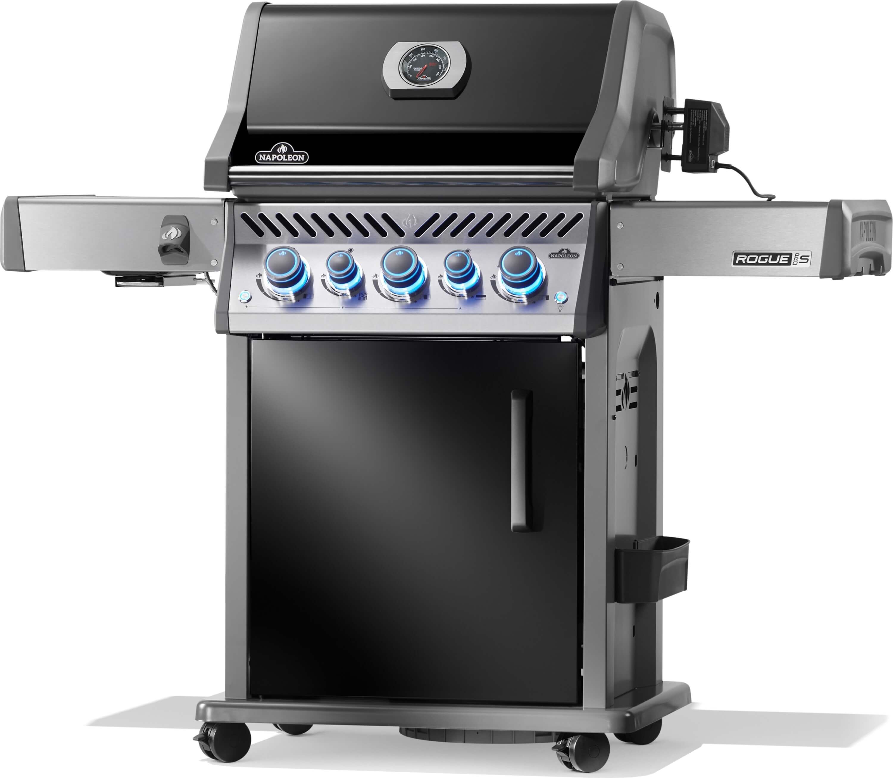 Napoleon Rogue Pro S 425 Gasgrill in Schwarz mit Sizzle Zone, Heckbrenner und Drehspiess