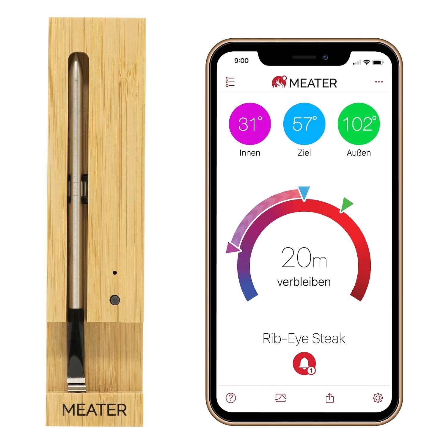 MEATER Grillthermometer, 1x Sonde, 10m MEAT