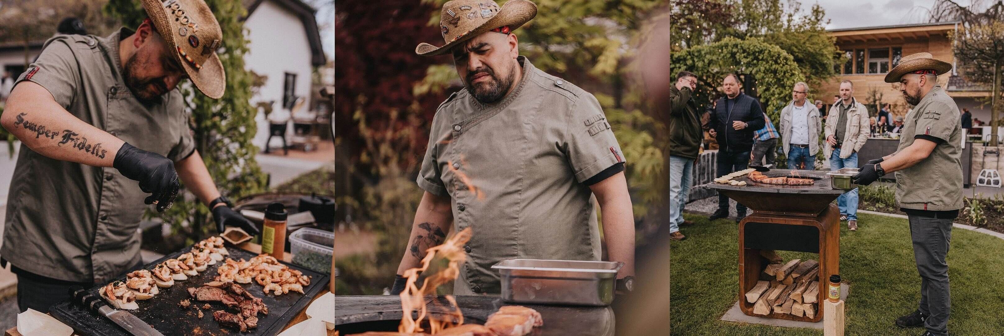 Hawk Blackburn beim Grillen.