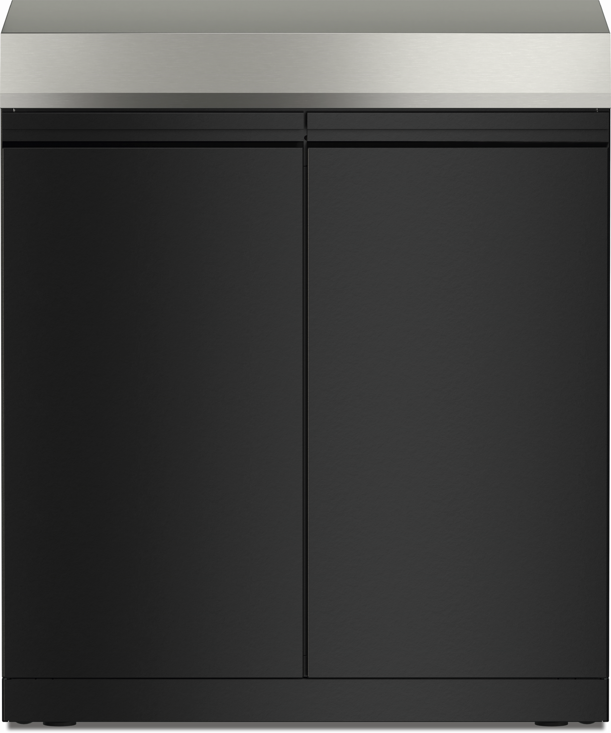 Miele Dreams – Store L Einlegeboden und Schubladen – Stauraummodul Lava Schwarz mit Edelstahl-Arbeitsfläche Miele Dreams – Store L Einlegeboden und Schubladen – Stauraummodul Lava Schwarz mit Edelstahl-Arbeitsfläche