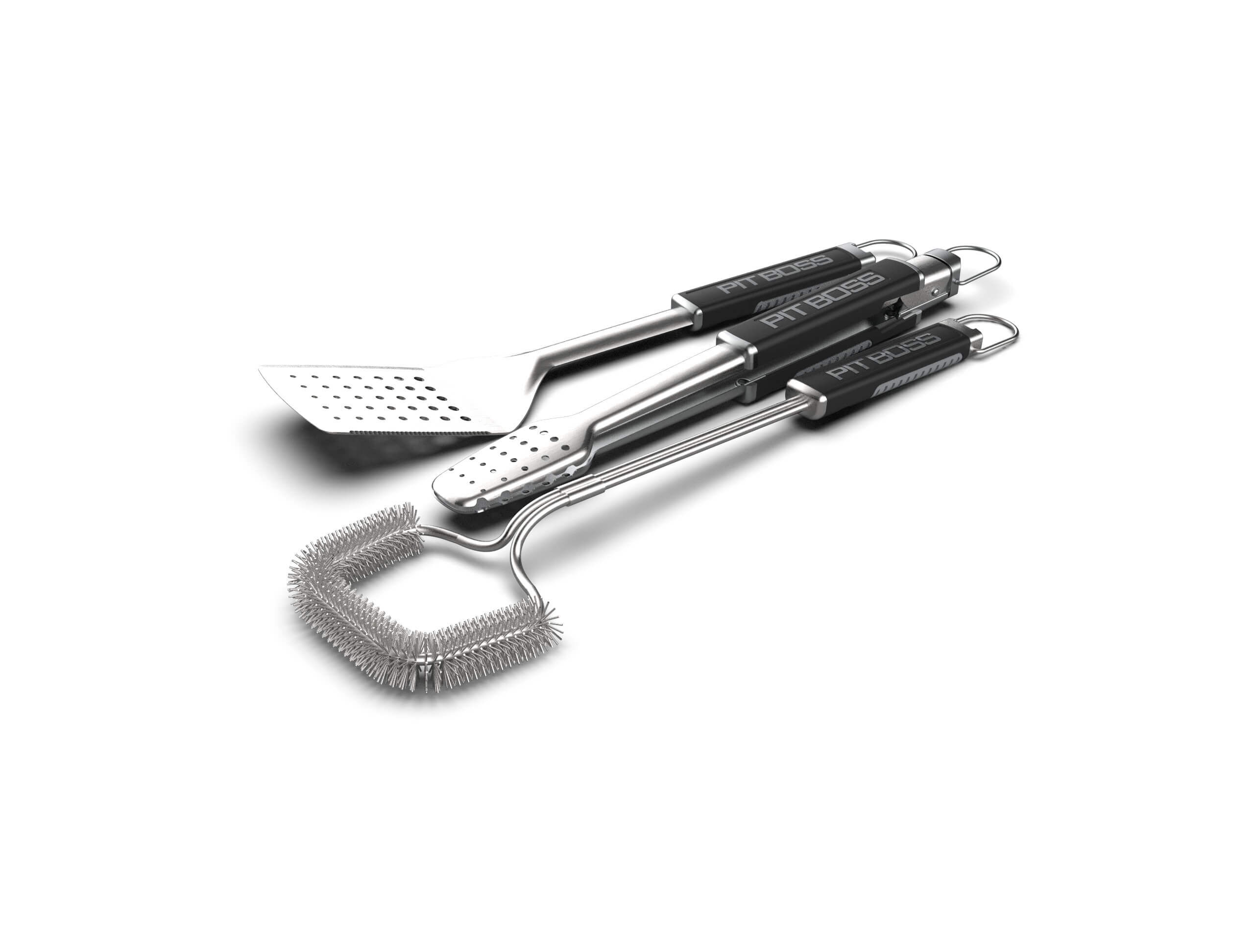 Pit Boss Grillbesteck – 3-teiliges BBQ-Set mit Grillzange, Spatel und Grillbürste Pit Boss Grillbesteck – 3-teiliges BBQ-Set mit Grillzange, Spatel und Grillbürste