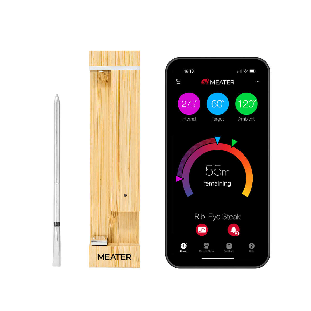 MEATER 2 Plus smartes Grillthermometer und Smartphone mit Meater App