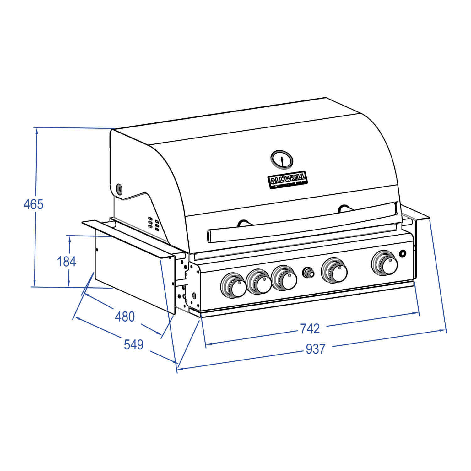 ALL'GRILL TOP-LINE - ALL'GRILL CHEF "L" - BUILT-IN mit Air System 100929
