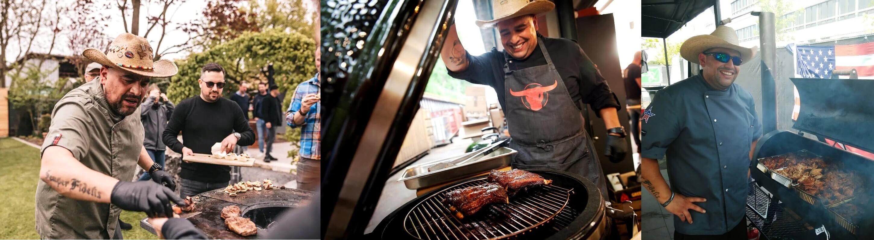 Hawk Blackburn beim Grillen.