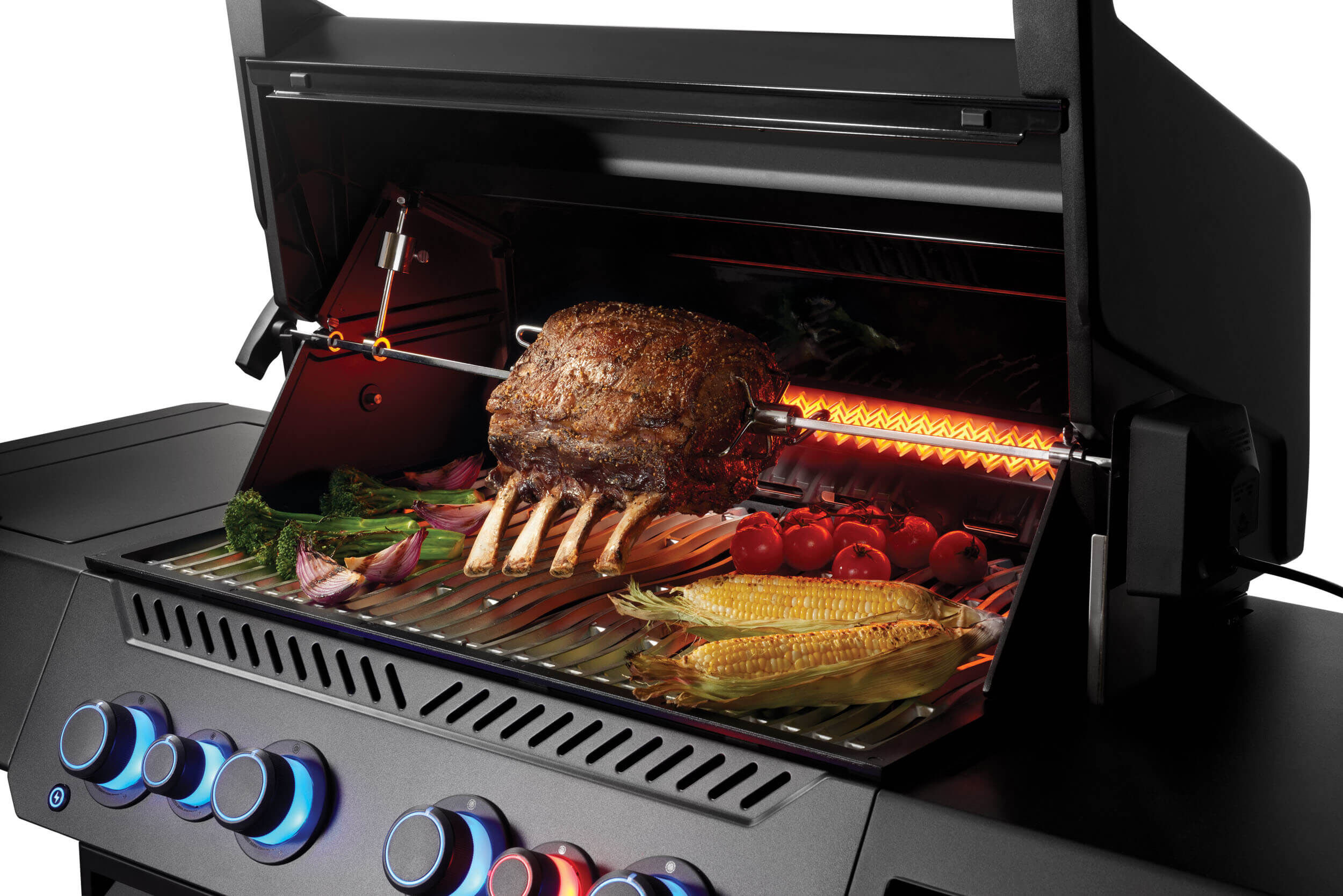 Napoleon Phantom Prestige 500 Connected Gasgrill mit SIZZLE Zone und Heckbrenner - Edelstahl Gussroste, Mattschwarz - Modell 2025 Napoleon Phantom Prestige 500 Connected Gasgrill mit SIZZLE Zone und Heckbrenner - Edelstahl Gussroste, Mattschwarz - Modell 2025