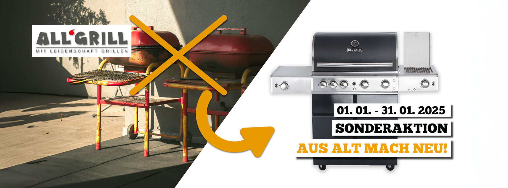 Sonderaktion "Aus Alt mach Neu" zum Saisonstart 2025 allgrill-aktion-alt-gegen-neu-vom-rostigen-holzkohlegrill-zum-modernen-edelstahl-gasgrill-sonderaktion-januar-2025