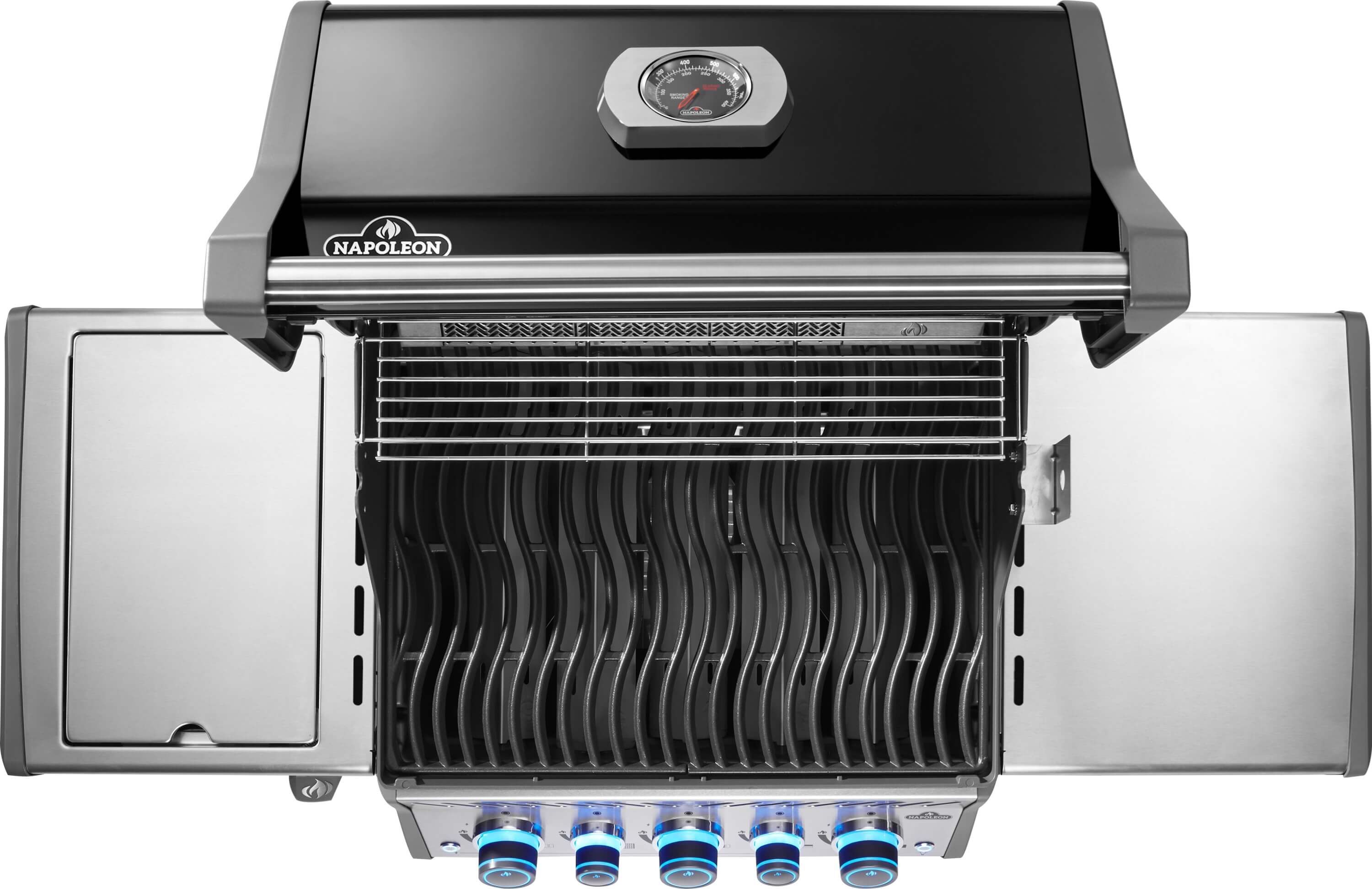 Napoleon Rogue PRO-S 425 in Schwarz inkl. Gussrosten, Sizzle Zone, Heckbrenner & Drehspieß | Gasgrill