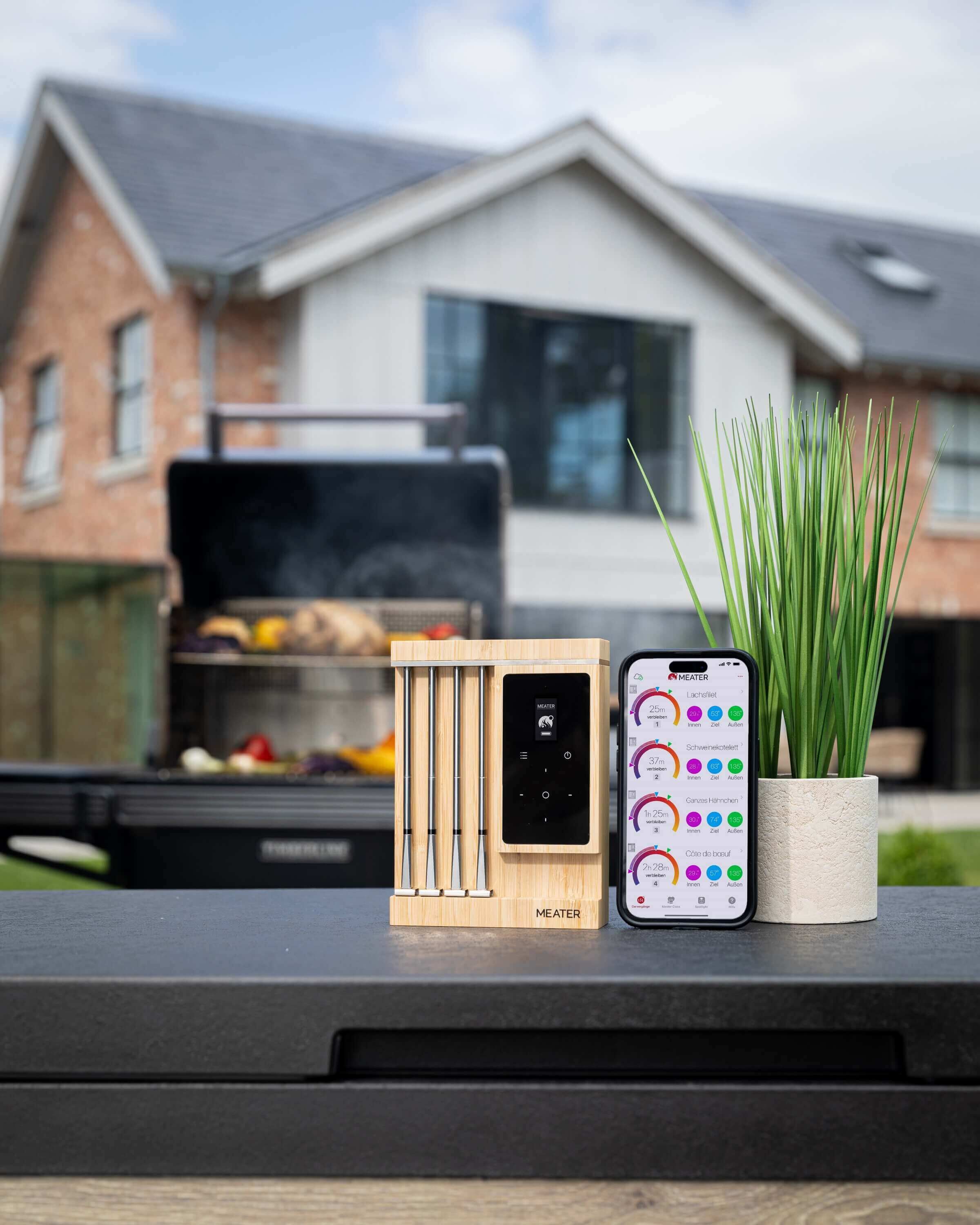 Meater PRO XL Fleischthermometer: smarter Meater Block mit WLAN, Bluetooth & vier Sonden