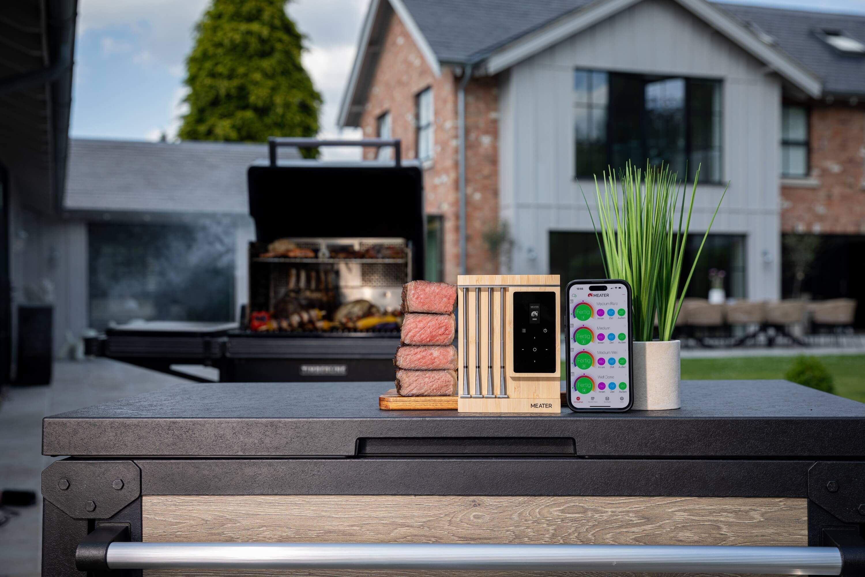Meater PRO XL Fleischthermometer: smarter Meater Block mit WLAN, Bluetooth & vier Sonden