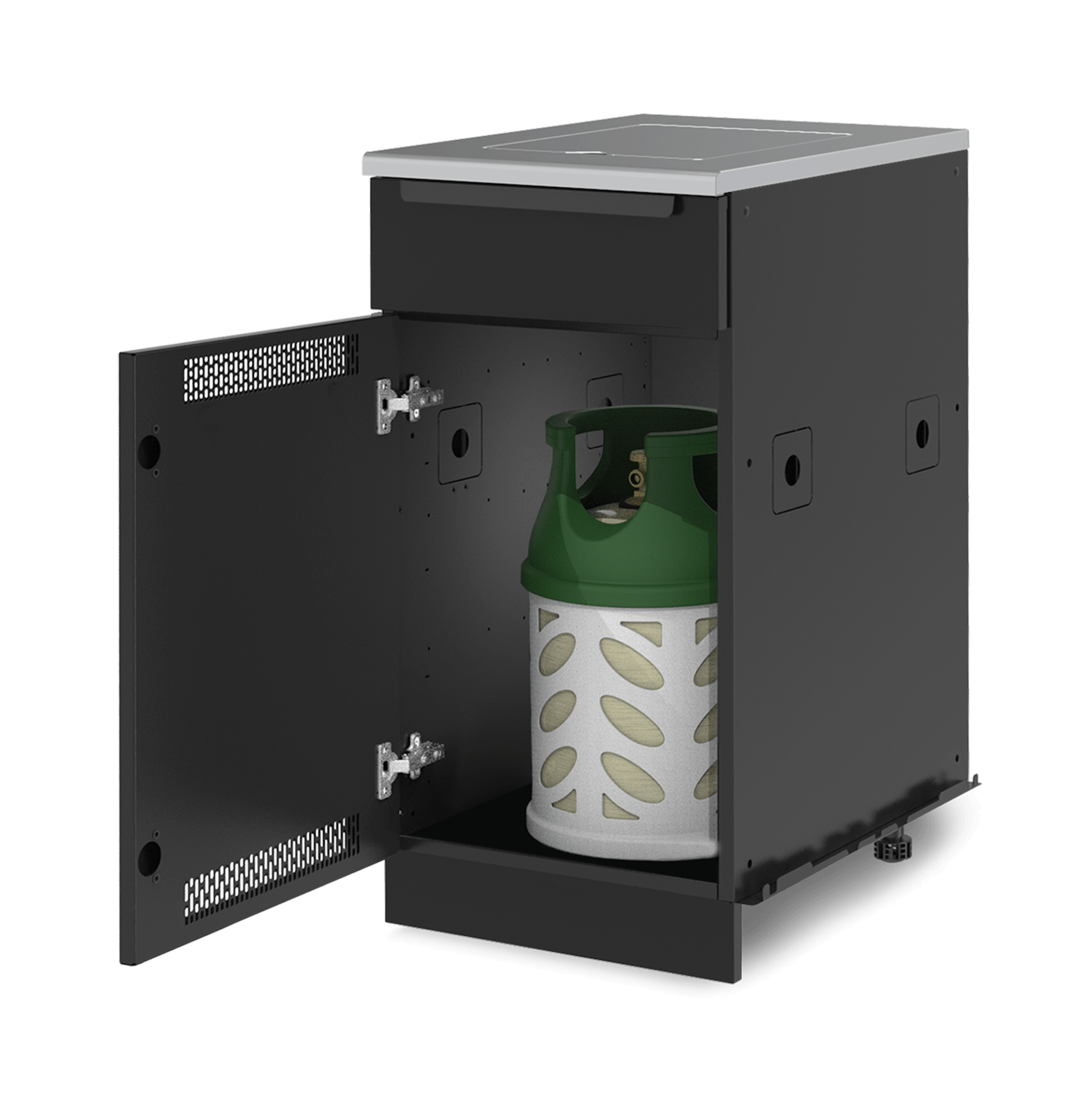 Broil King BARON MOK CABINET für Gasflasche mit Ausschnitt für Seitenkocher – Produktbild 2