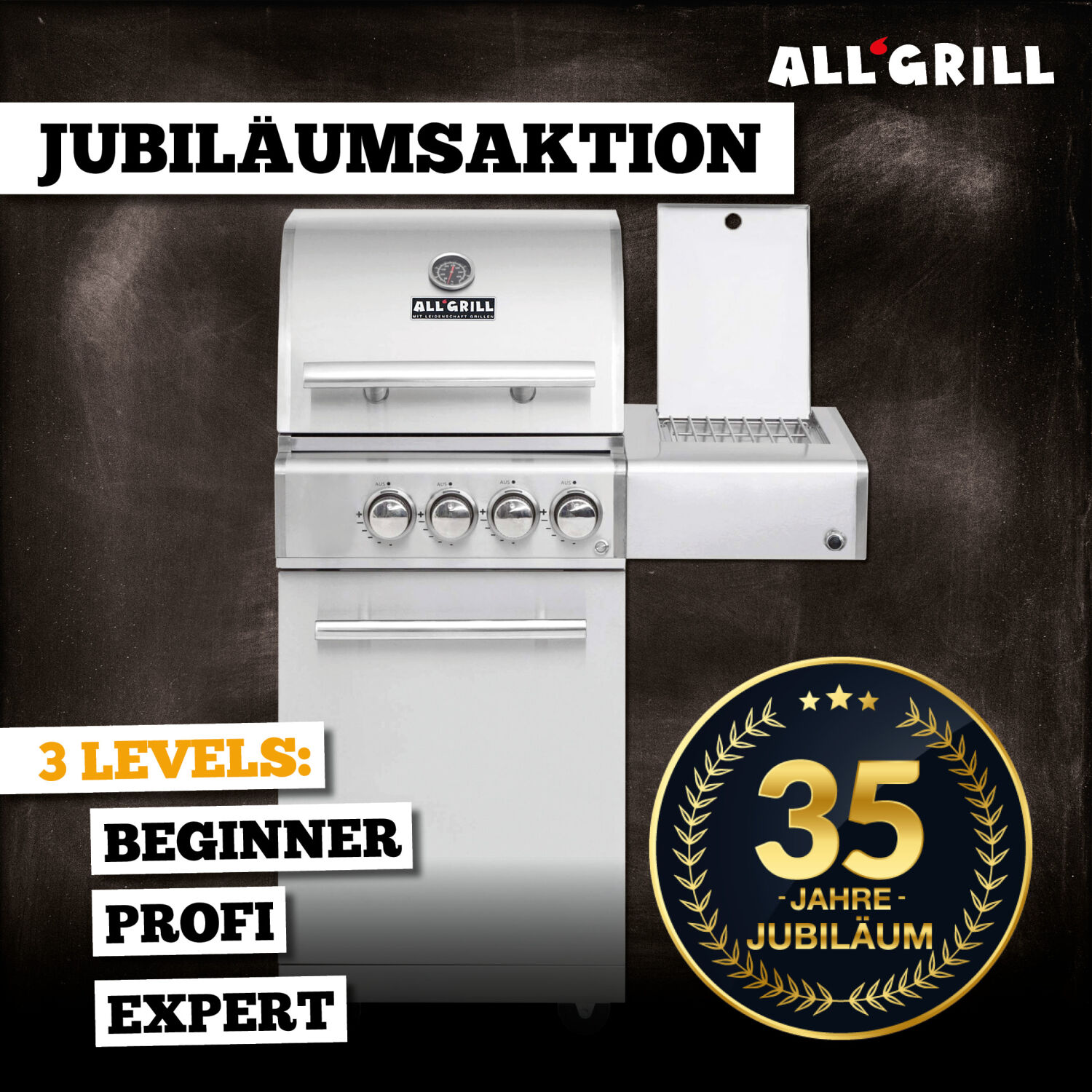 ALLGRILL Chef S Edelstahl Aktion 35 Jahre | Gasgrill