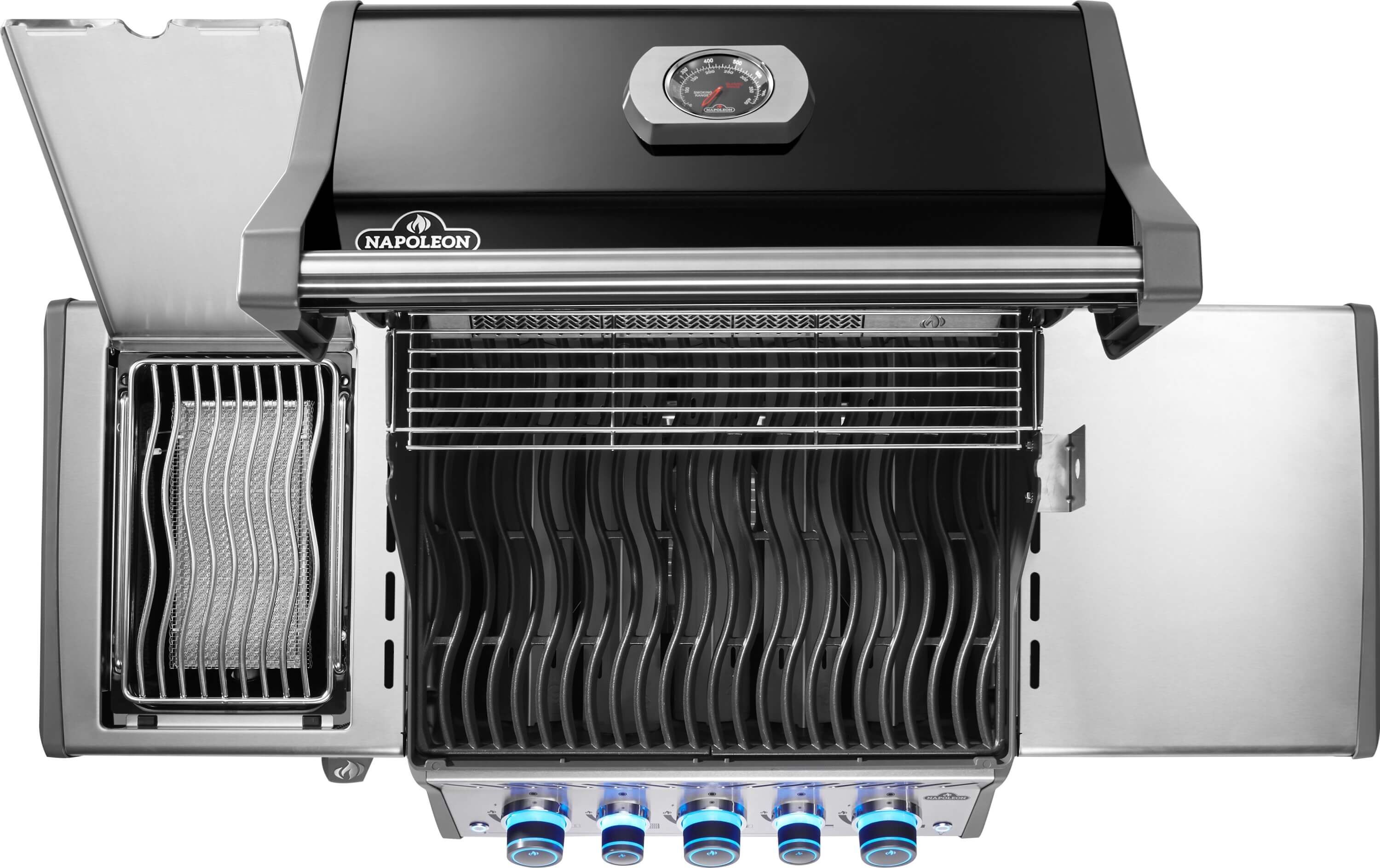 Napoleon Rogue PRO-S 425 in Schwarz inkl. Gussrosten, Sizzle Zone, Heckbrenner & Drehspieß | Gasgrill