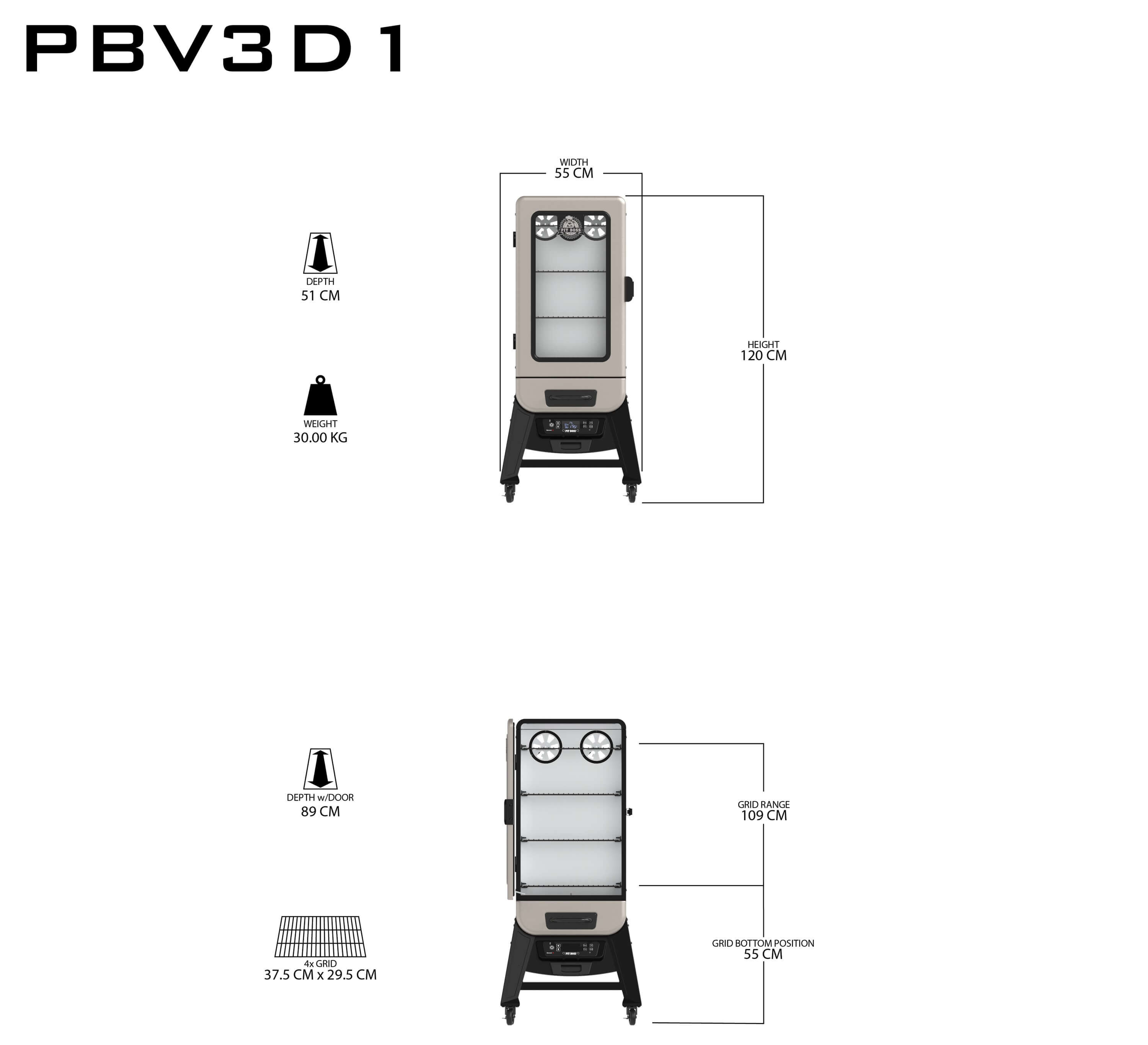 Pit Boss Vertical Series 3 | Digitaler Elektrischer Pelletsmoker
