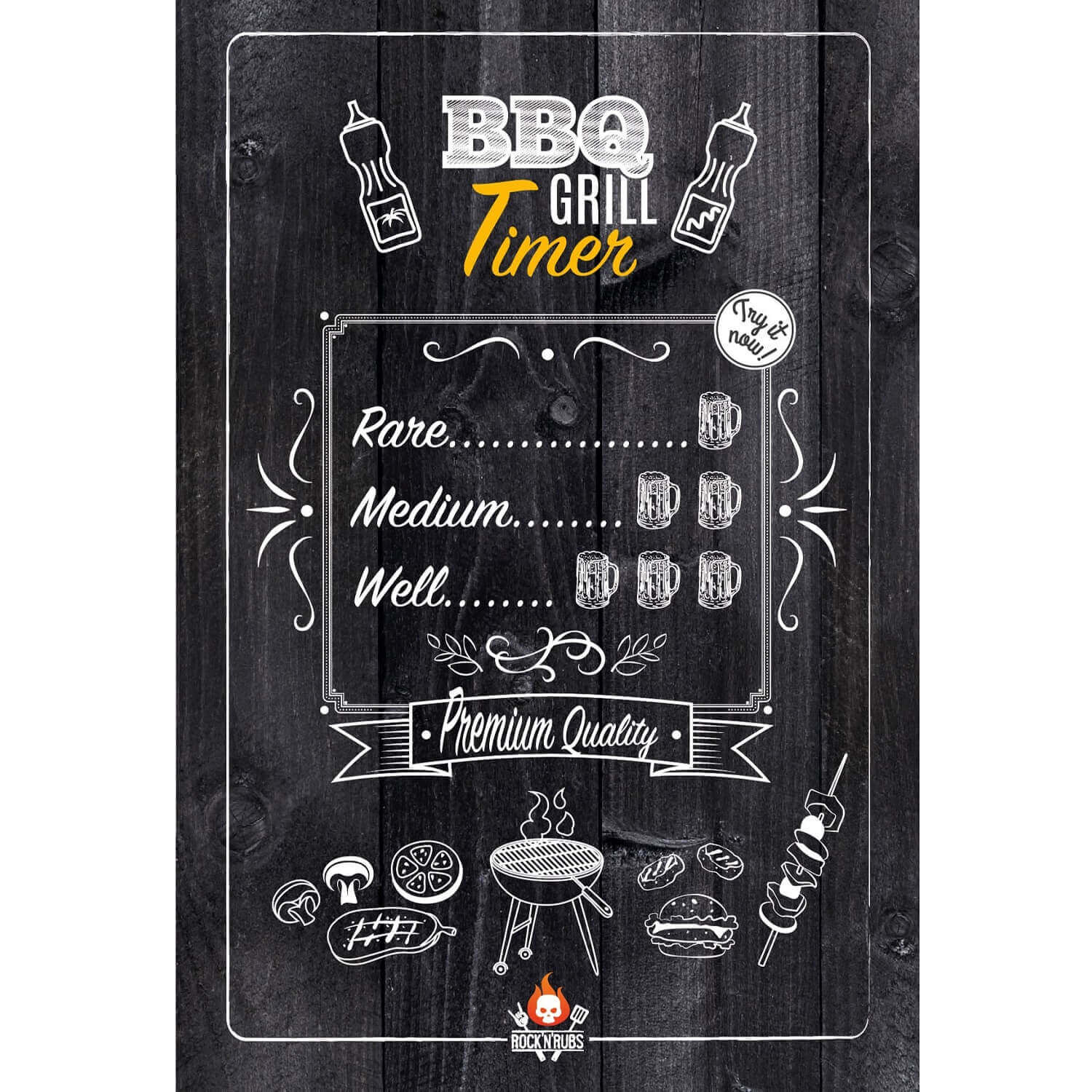 Rock'n'Rub Blechschild "BBQ Grill Timer" 100039