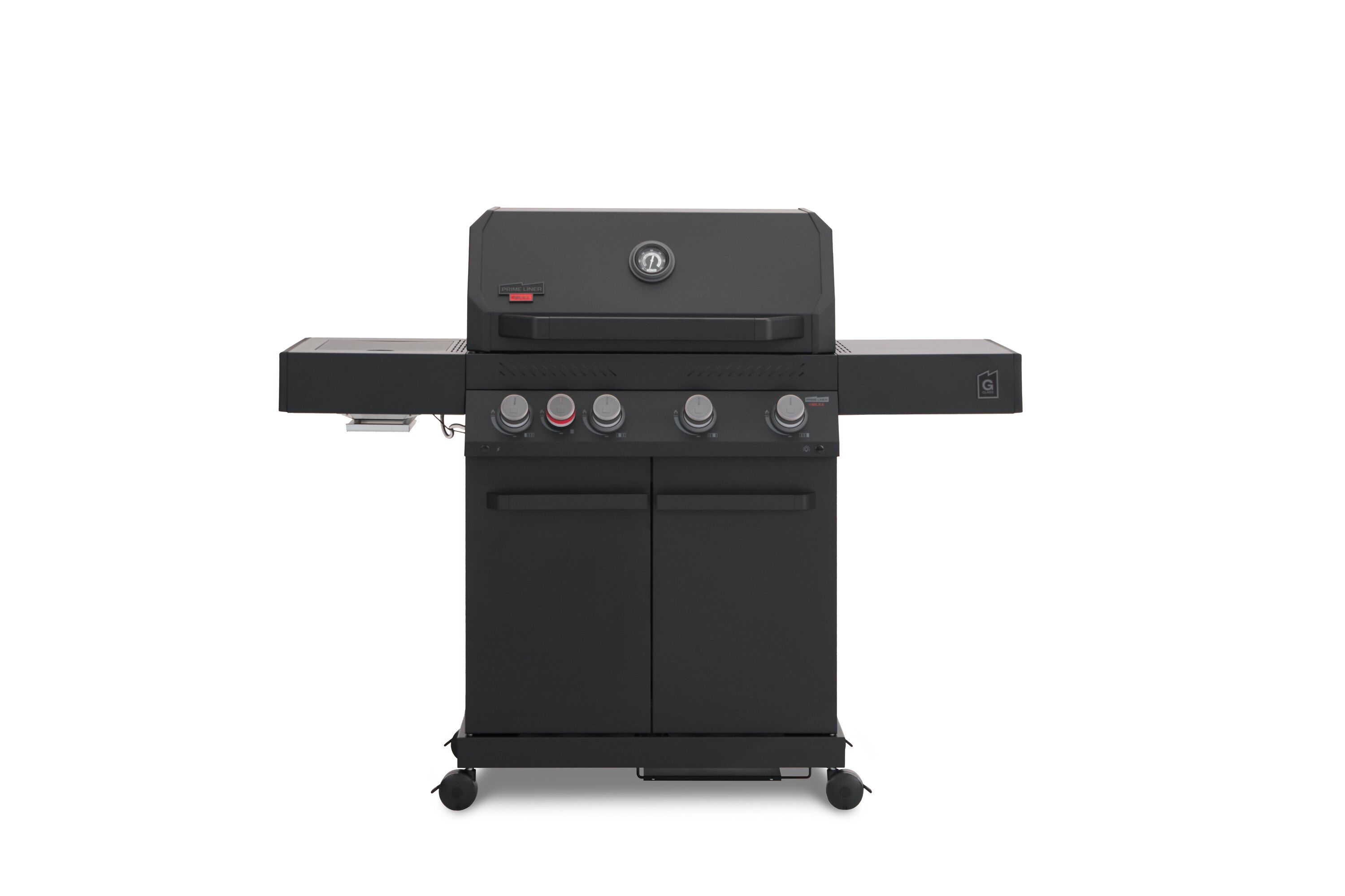 PrimeLiner by Bull G4 Gasgrill Schwarz mit 4 Brennern und Infrarot-Seitenbrenner