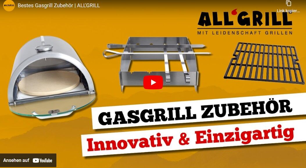 allgrill-gasgrill-zubehör-mit-pizzaaufsatz-schaschlik-halter-und-gussrost-innovativ-und-einzigartig-präsentiert-auf-orangem-hintergrund-mit-markenlogo