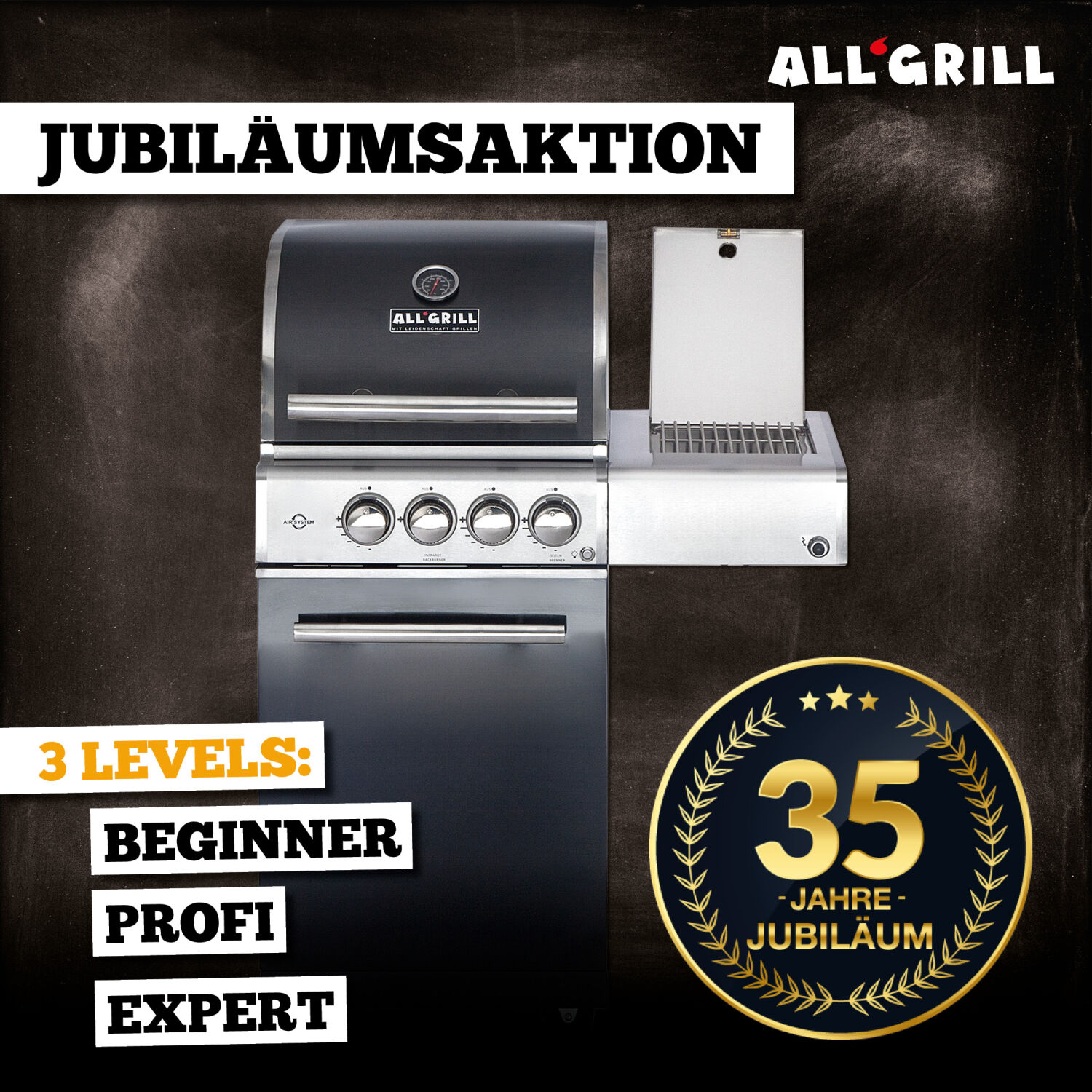 ALLGRILL Chef S Black Aktion 35 Jahre | Gasgrill