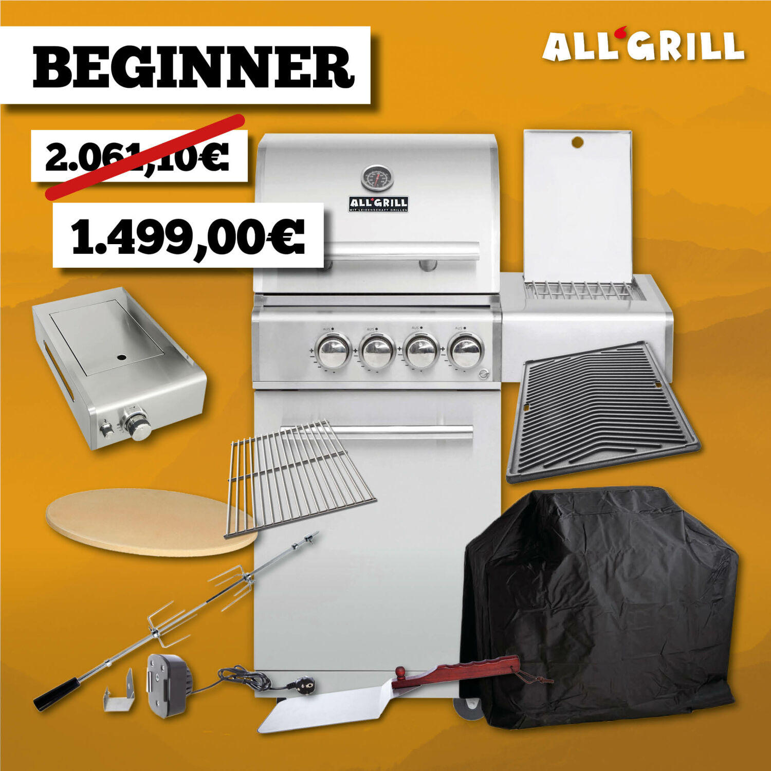 ALLGRILL Chef S Edelstahl Aktion 35 Jahre | Gasgrill